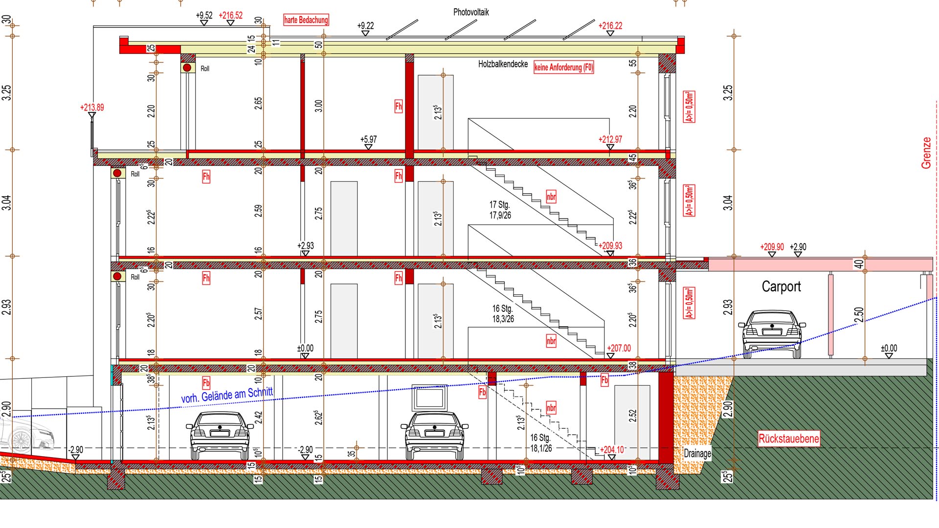 Morsbach: Exklusive Wohnungen (68 m² und 82 m²) neu und barrierefrei , Gebäudeschnitt. Lift und Tiefgarage im Haus