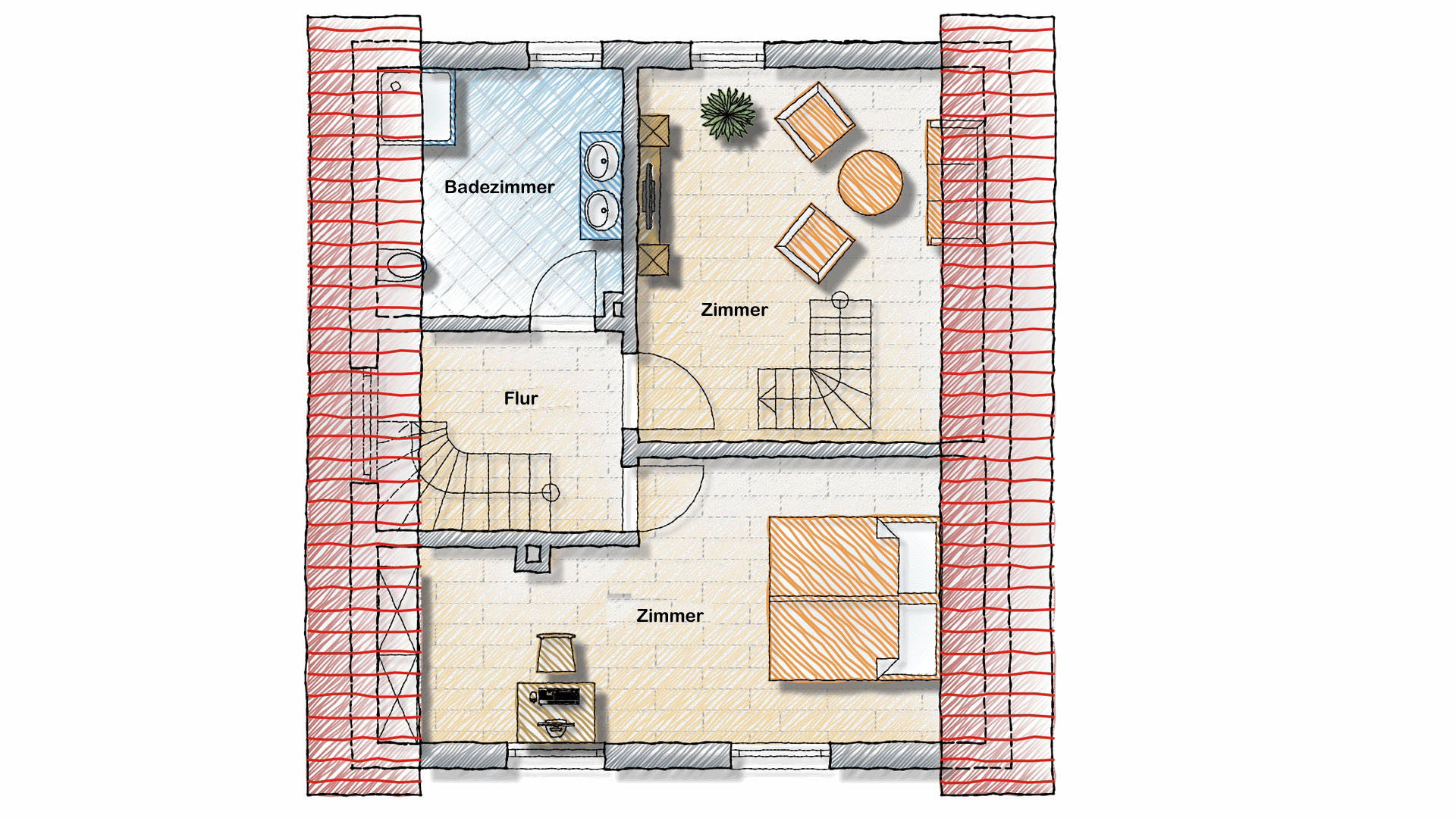 Reichshof-Nosbach: Wohlfühlhaus mit PV-Anlage, Stromspeicher und Wallbox, Grundriss - Dachgeschoss