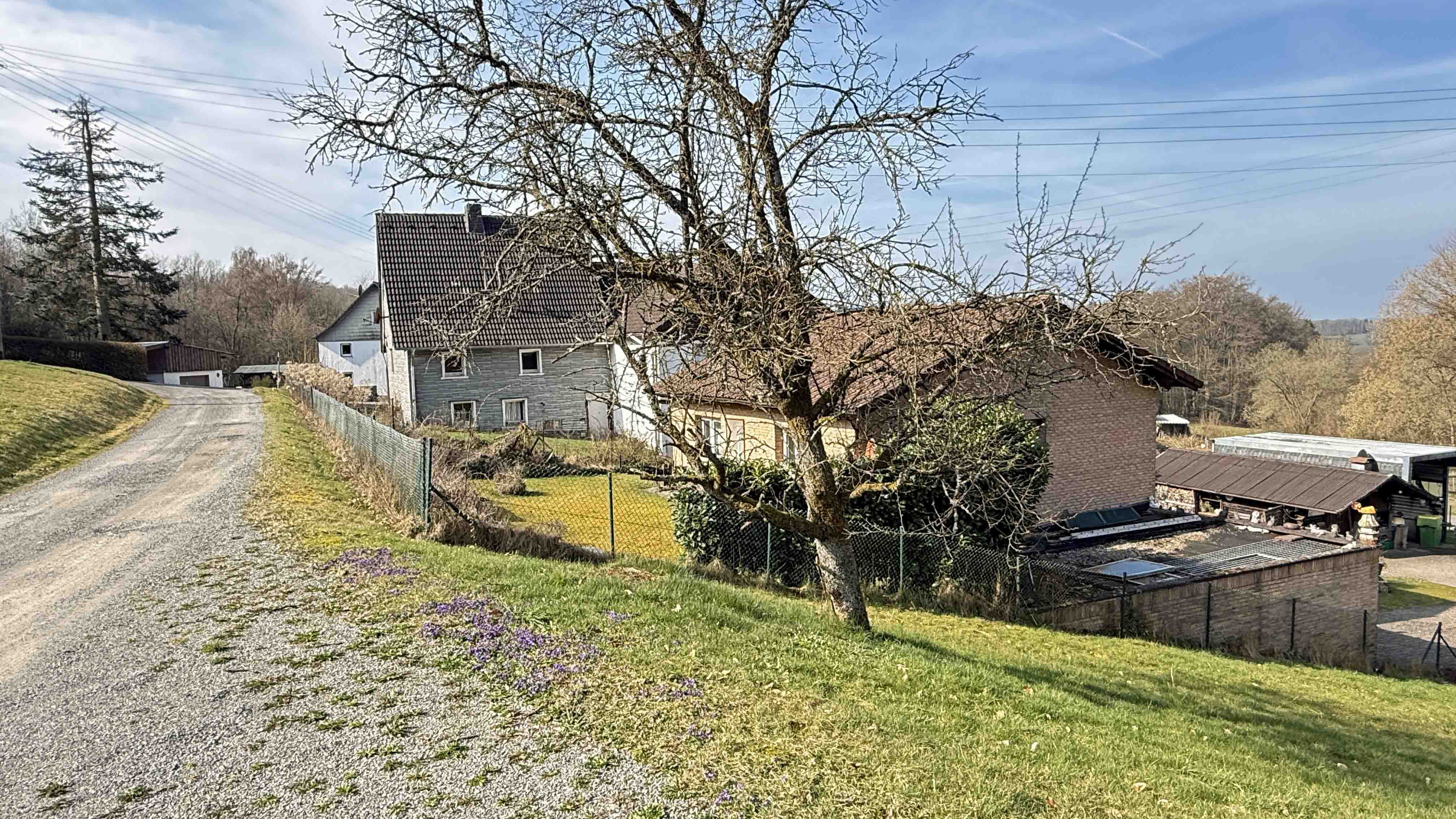 Reichshof-Buchen: Mit Wohnmobil-Carport und hundegerecht eingezäuntem Grundstück, 642 m² großes, komplett eingzäuntes Grundstück