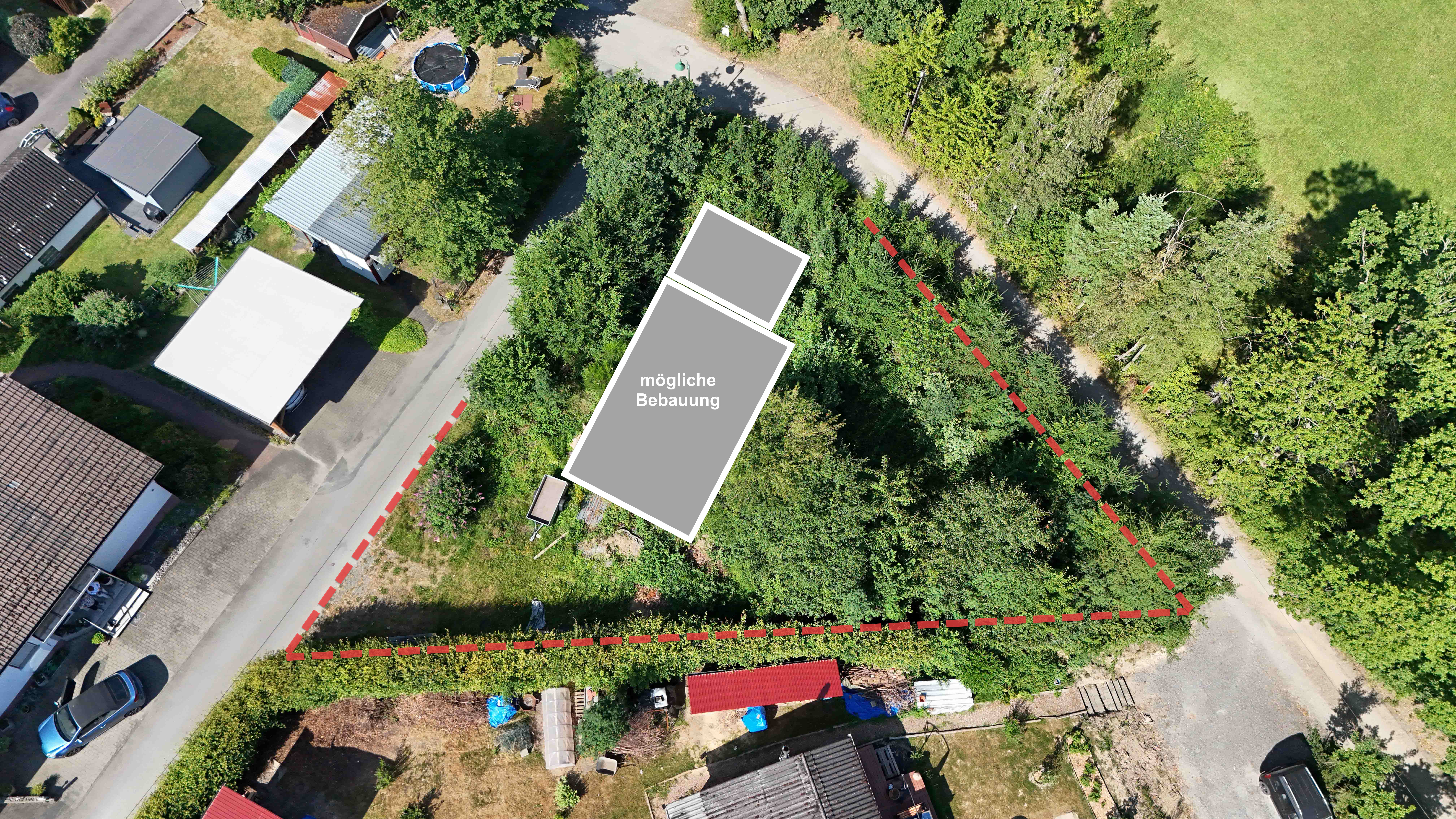 Morsbach-Steimelhagen: Besonders für ein Tiny-Haus geeignet, mögliche Bebauung mit Haus und Garage